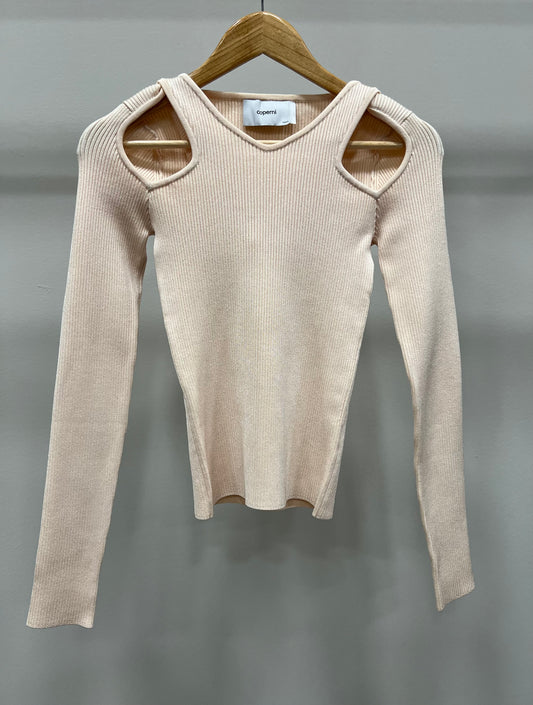 COPERNI VISCOSE CUT OUT KNIT JUMPER SAND