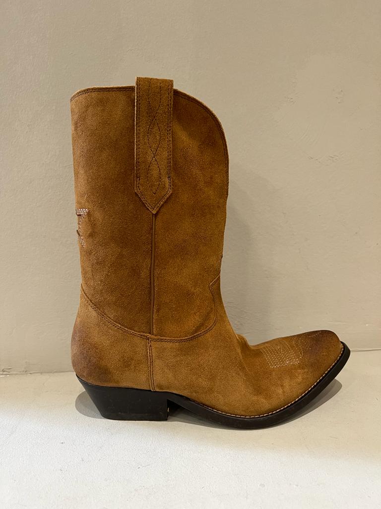 GOLDEN GOOSE WISH STAR BOOTS COGNAC