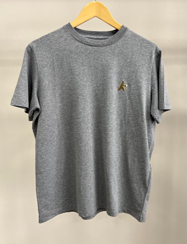 GOLDEN GOOSE REGULAR T SHIRT MEDIUM GREY MELANGE GOLD