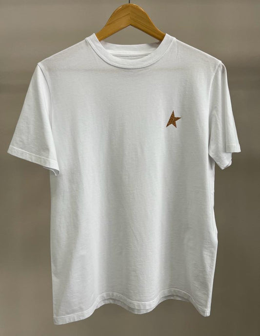 GOLDEN GOOSE REGULAR T SHIRT WHITE GOLD