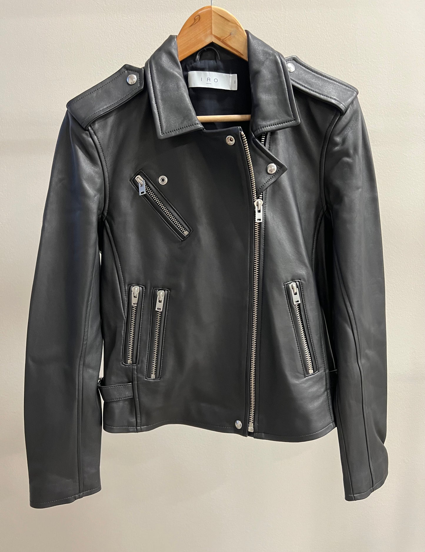 IRO PARIS NEWHAN LEATHER JACKET BLACK