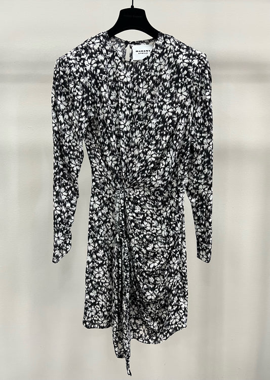 ISABEL MARANT DULCE DRESS BLACK WHITE