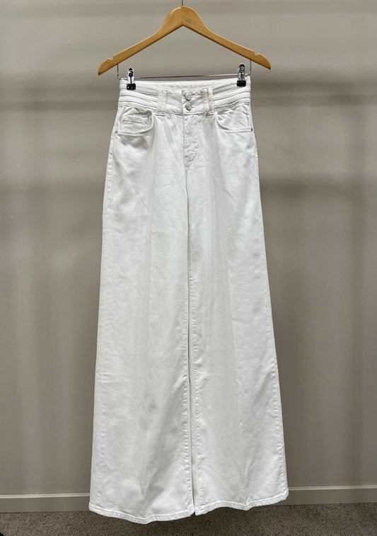 FRAME TRIPLE BINDING WIDE LEG WHITE