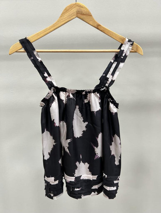 ULLA JOHNSON SERA TOP BLACK WHITE