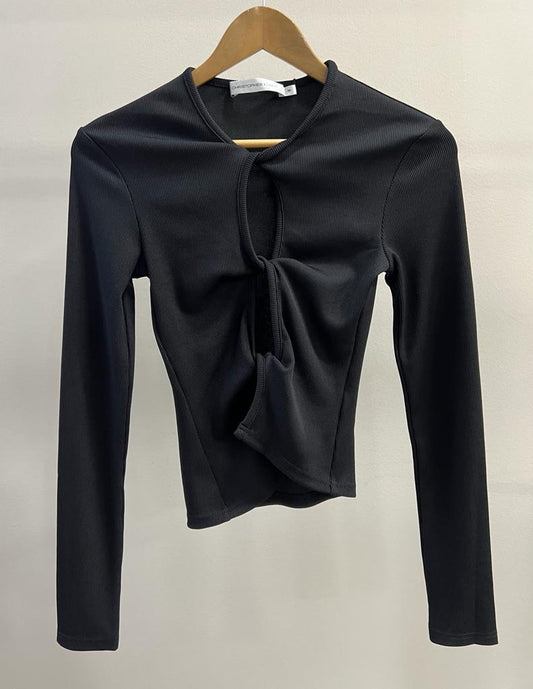 CHRISTOPHER ESBER LEGION PLAIN LONG SLEEVE TOP BLACK