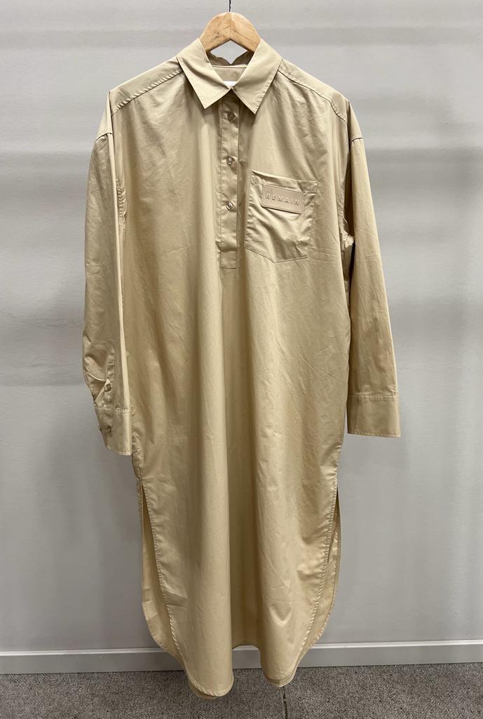 REMAIN COTTON POPLIN SHIRT DRESS SAFARI