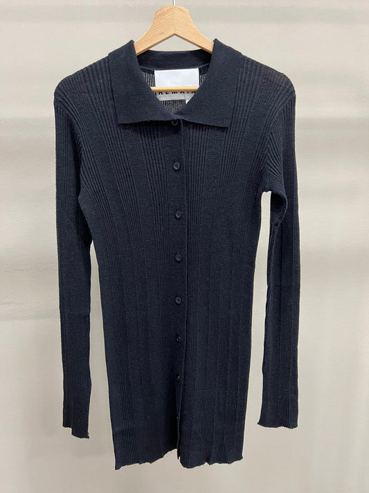 REMAIN REFINED MERINO WOOL CARDIGAN NAVY BLAZER