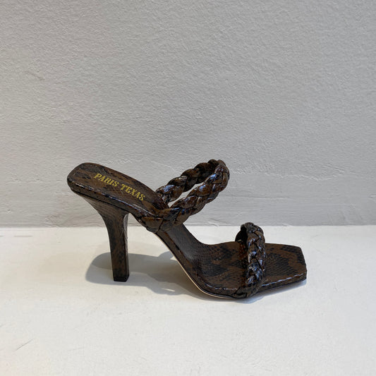 Paris Texas Linda Braided Mule Marrone