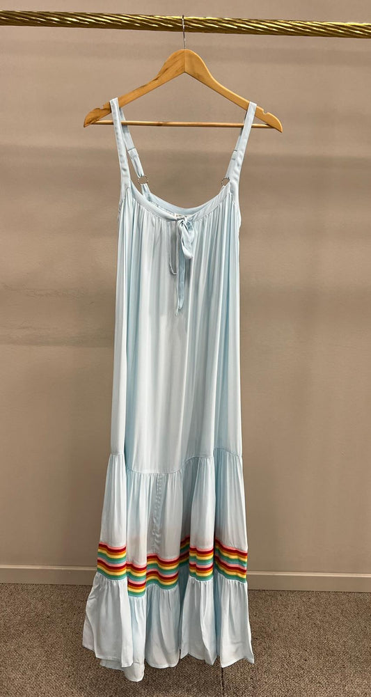 PITUSA SILKY TIE MIDI DRESS SKY BLUE