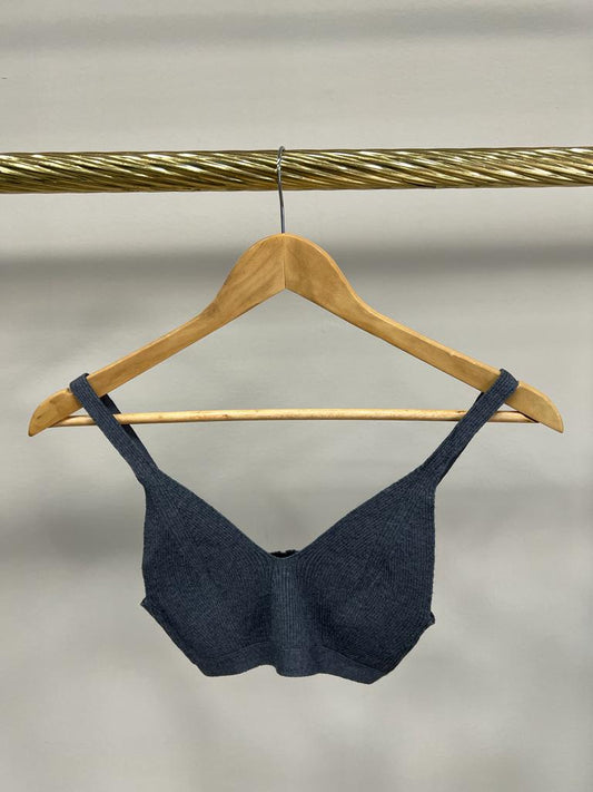 REMAIN GUNILLA KNIT BRA ASPHALT